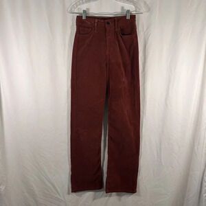 Mavi Victoria Pants Women's 25x32 Red Corduroy High Rise Wide Leg Cotton Blend